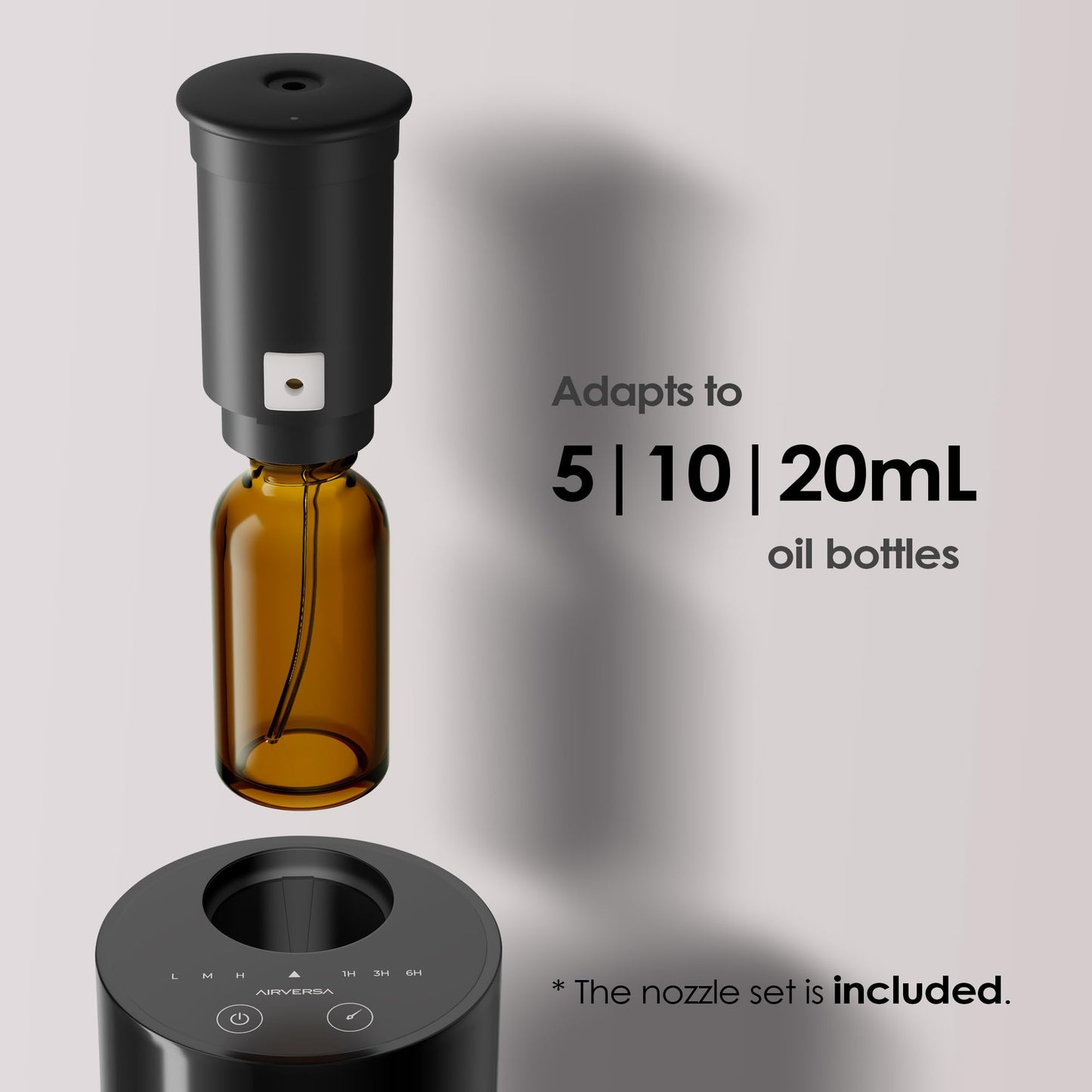 Waterless Diffuser AN6 Black 2 Pack – Battery-Operated Nebulizer, 20mL, 3 Timers, 3 Mist Levels
