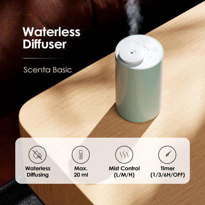 Waterless Diffuser AN6 Green Lily - Battery Nebulizer, 0.7 fl oz, 3 Timers, 3 Mist Levels