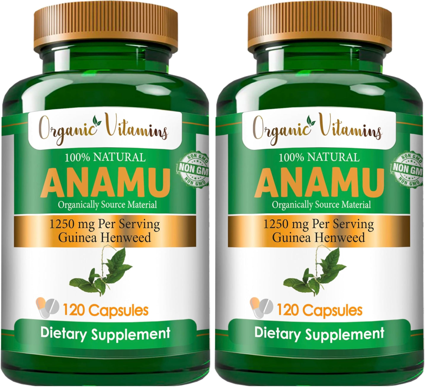 Organic Anamu 1250mg – 120 Capsules (Pack of 2)