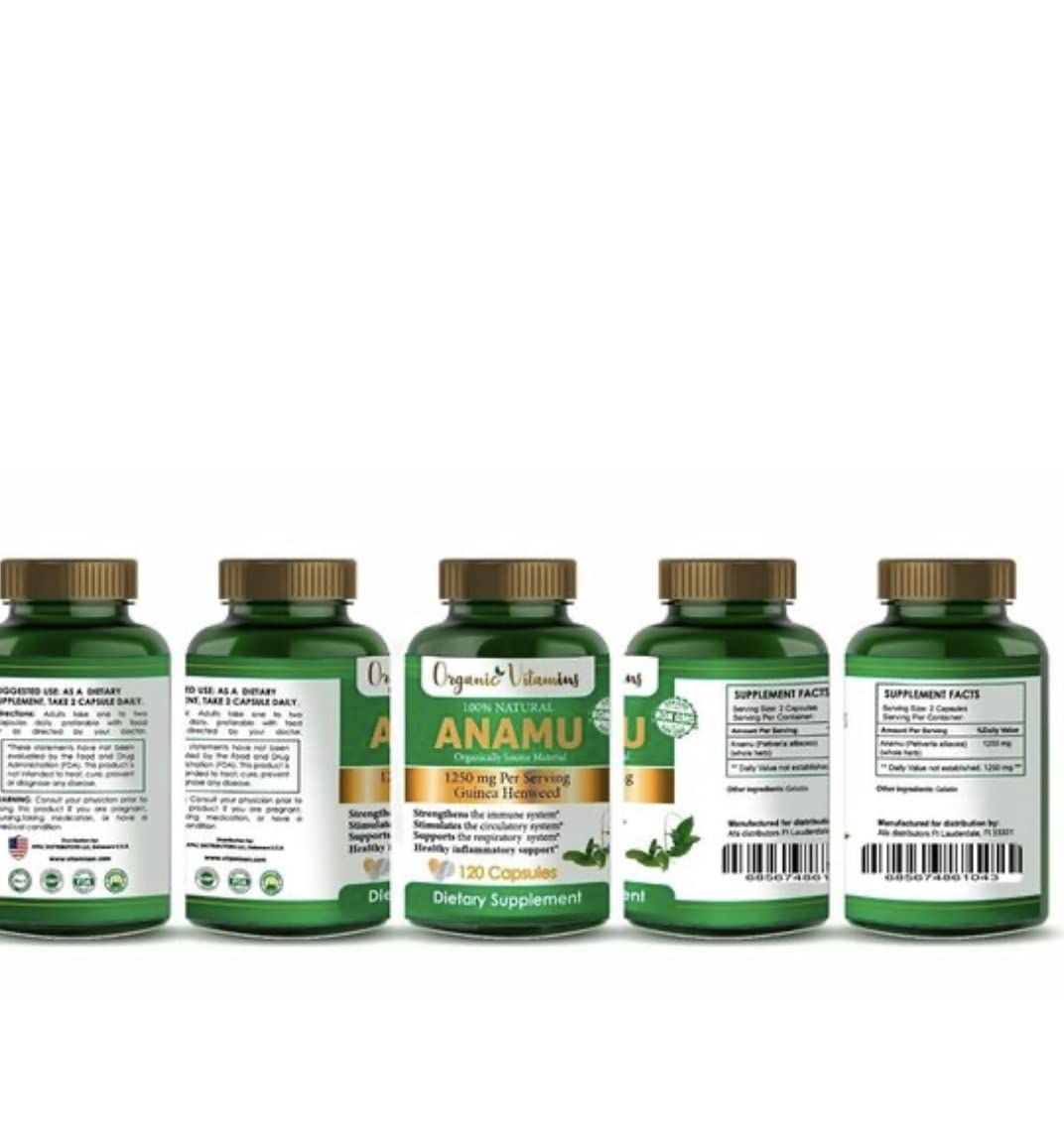 Organic Anamu 1250mg – 120 Capsules (Pack of 2)