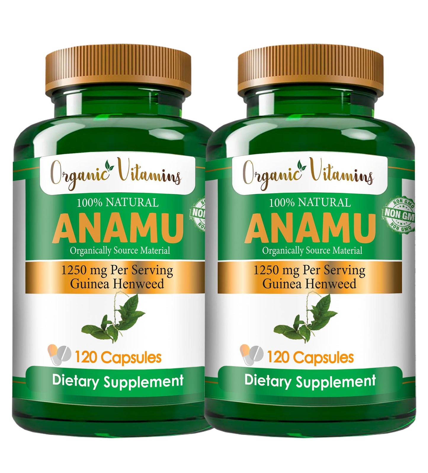 Organic Anamu 1250mg Supplement – 240 Capsules | Vitamisan (Petiveria alliacea)