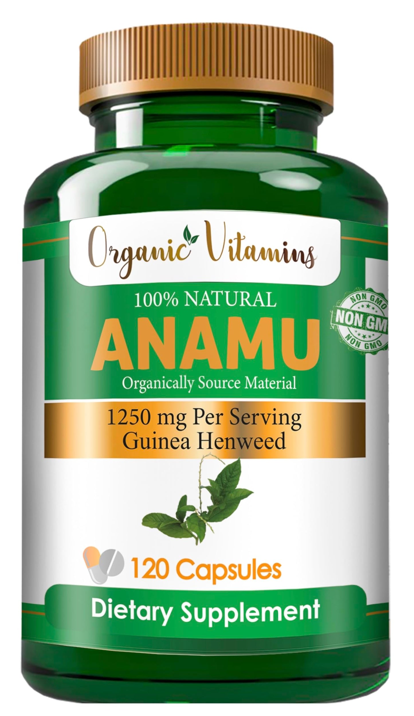 Organic Anamu 1250mg Supplement – 240 Capsules | Vitamisan (Petiveria alliacea)