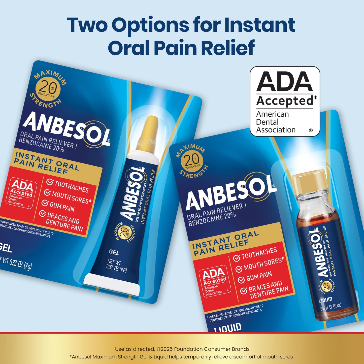 Anbesol Gel Maximum Strength 0.33 oz – Instant Oral Pain Relief