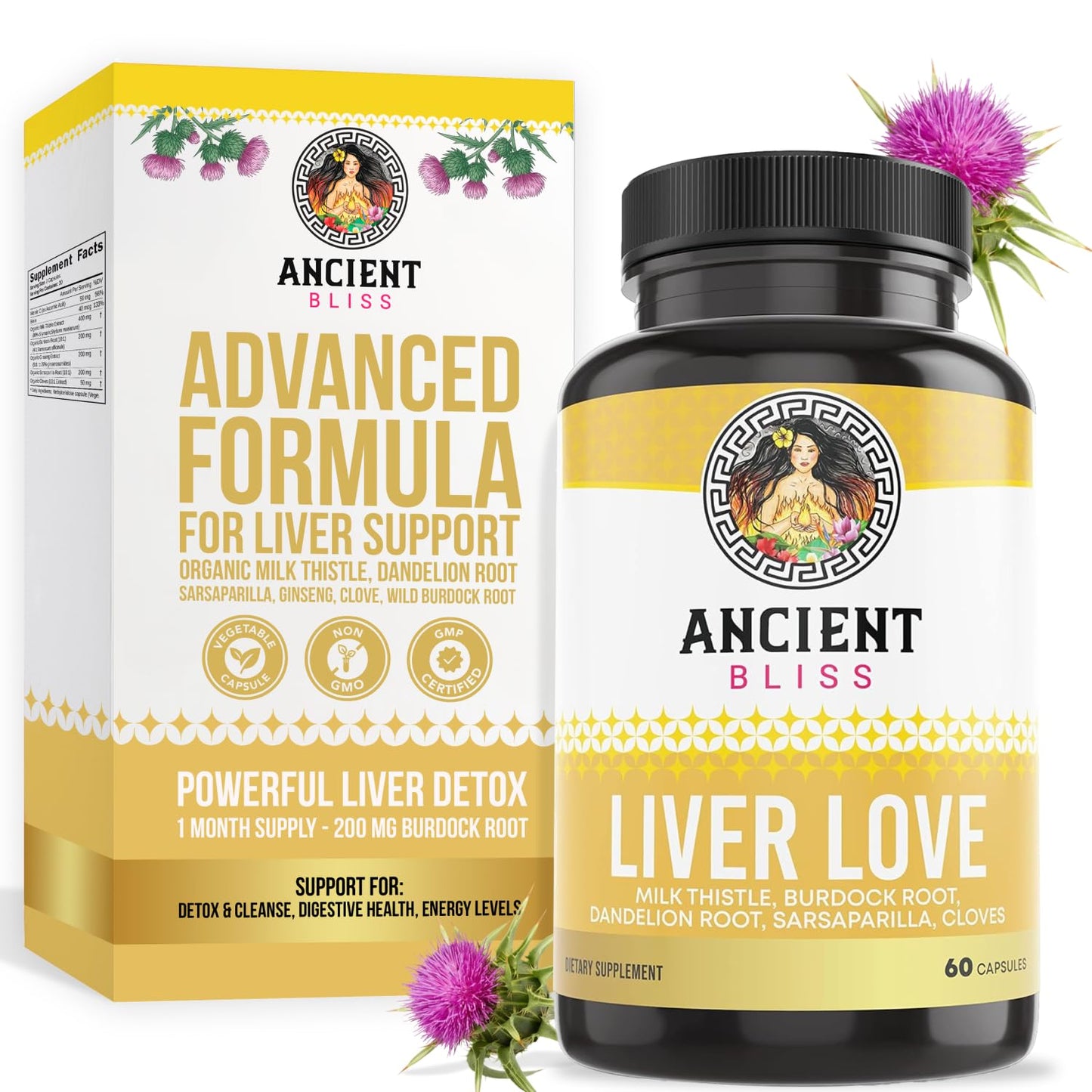 Ancient Bliss Liver Love – Natural Milk Thistle Detox & Liver Health