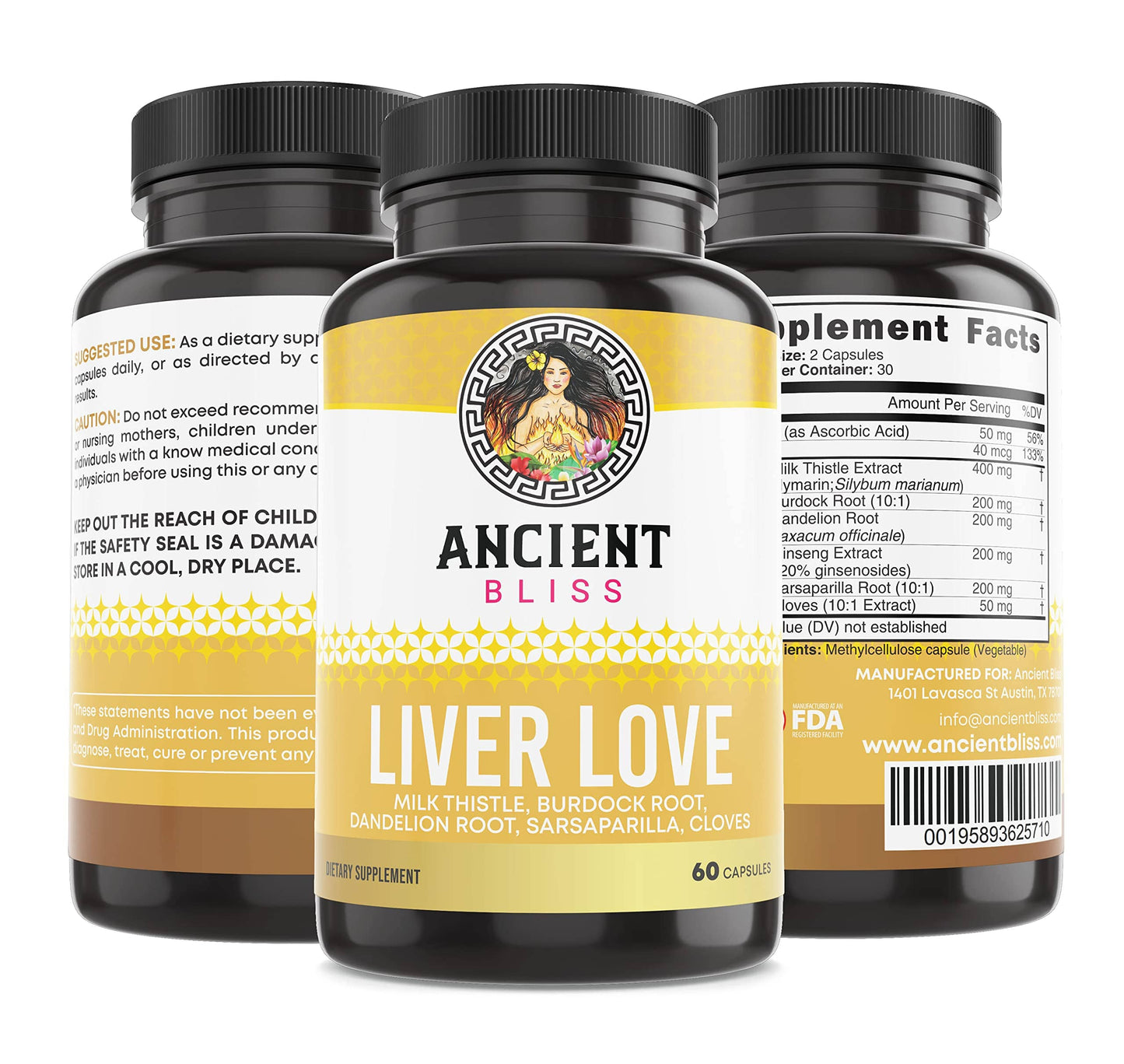 Ancient Bliss Liver Love – Natural Milk Thistle Detox & Liver Health