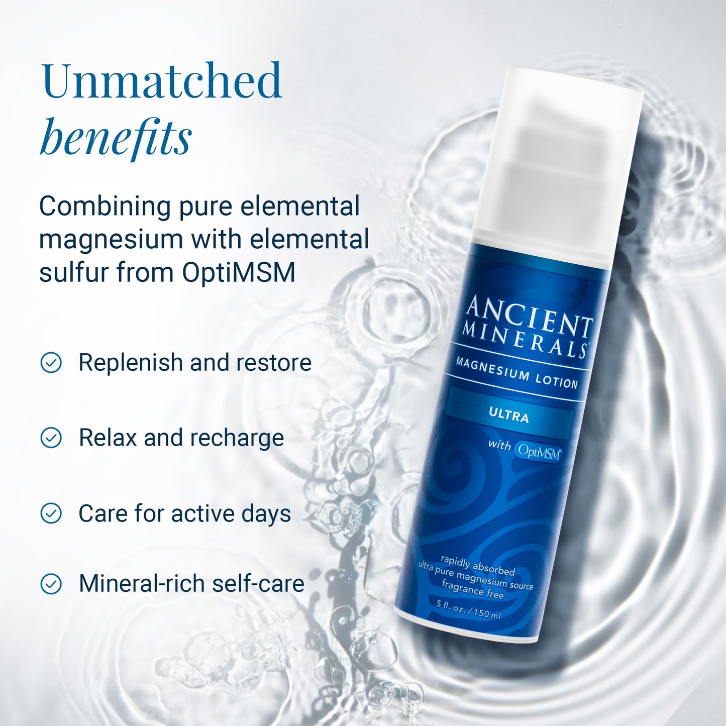 Ancient Minerals Magnesium Lotion Ultra with MSM – Zechstein Topical Lotion 5oz