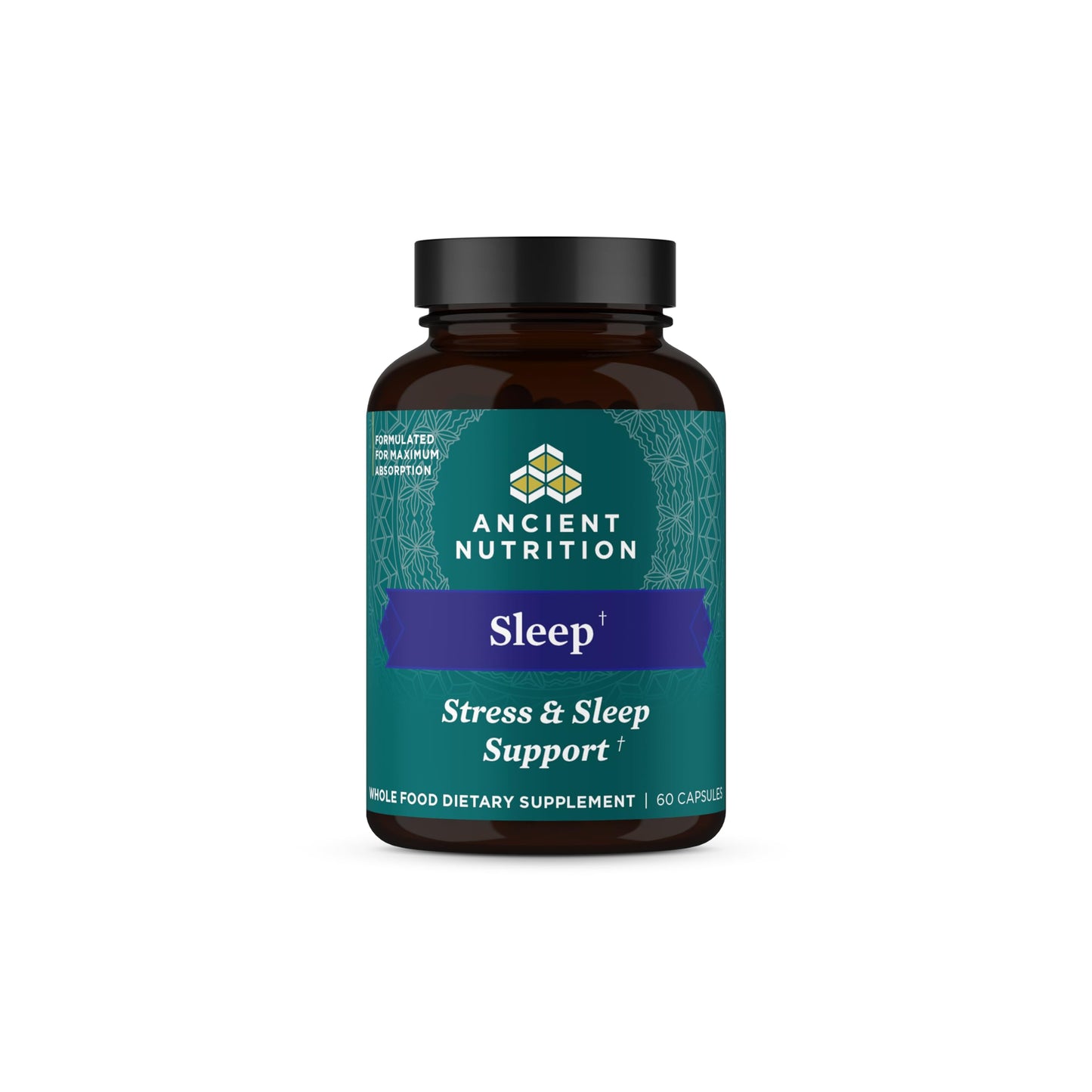 Ancient Nutrition Ashwagandha Sleep Support – Stress & Sleep, 60 Capsules | Gluten Free, Keto & Paleo