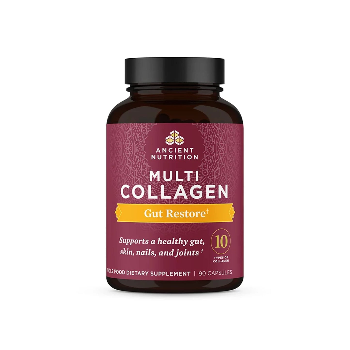 Ancient Nutrition Multi Collagen Capsules with Probiotics for Gut Health – 90 Count