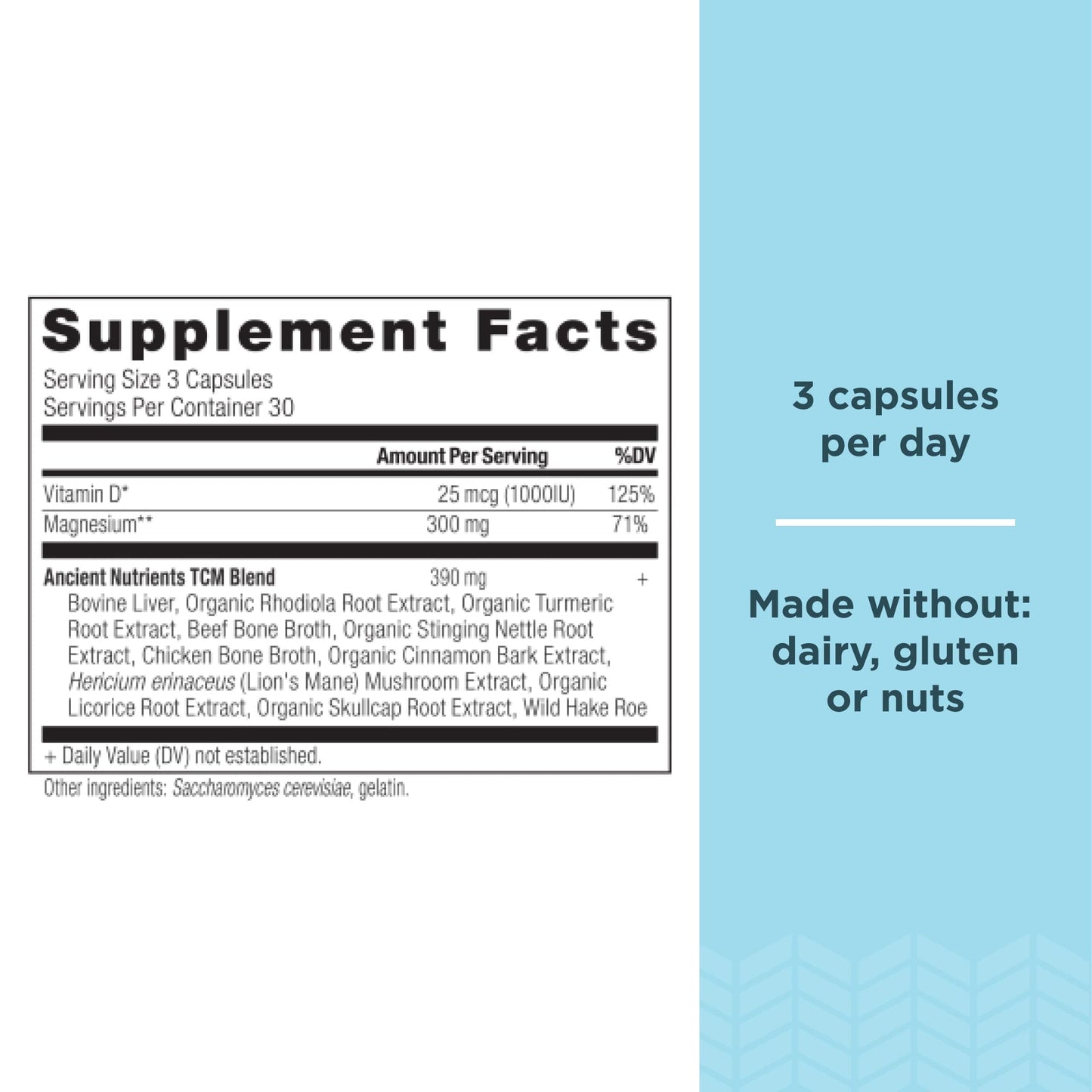 Ancient Nutrition Magnesium 300mg with Vitamin D – Immune Support, Enzyme Activated, Adaptogenic Herbs, Paleo & Keto Friendly | 90 Capsules