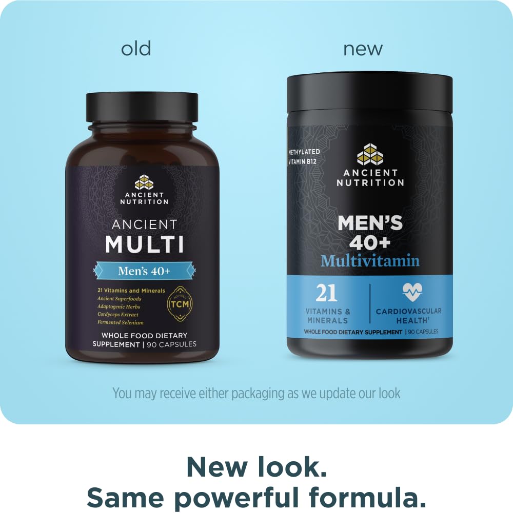 Ancient Nutrition Multivitamin for Men 40+ – 90 Count (3 Day)