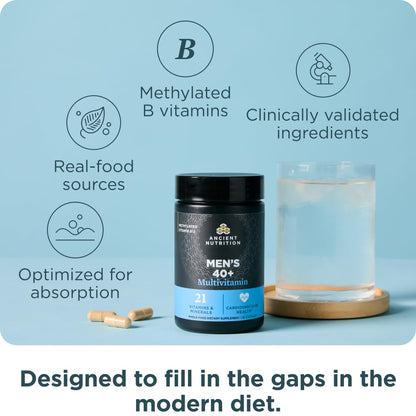 Ancient Nutrition Multivitamin for Men 40+ – 90 Count (3 Day)