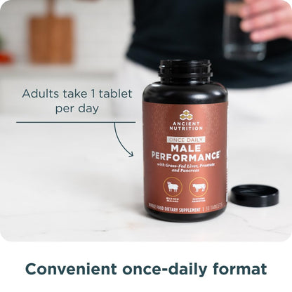 Ancient Nutrition Once Daily Organs for Men – Grass-Fed & Wild Organ Complex (30 Ct)