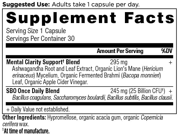 Ancient Nutrition Probiotics for Mental Clarity – Once Daily 30 Count, 25 Billion CFUs