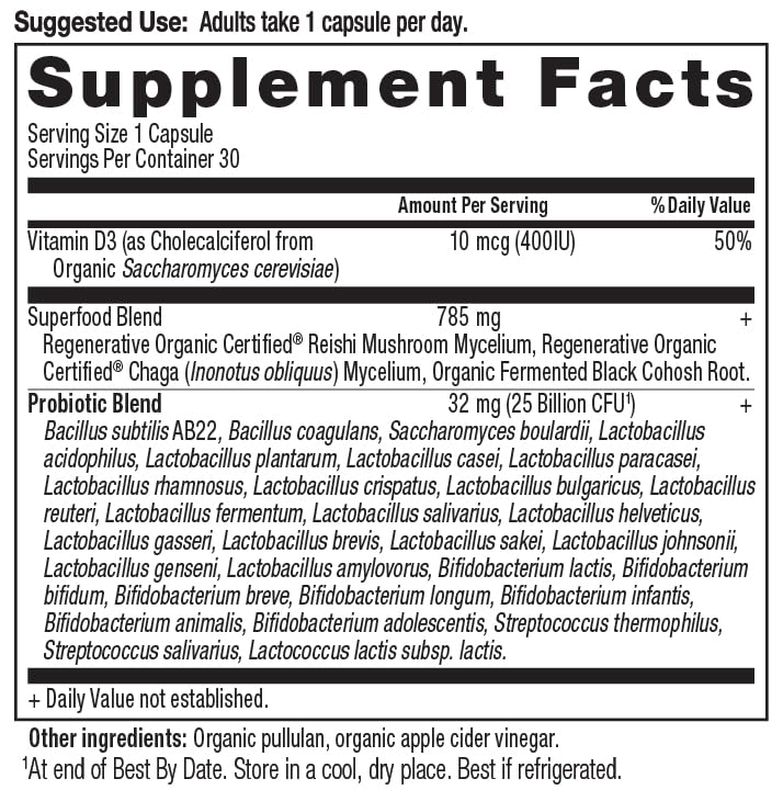 Ancient Nutrition Probiotics for Women 50+ | Regenerative Organic Certified | 25B CFUs | 30 Count | Once Daily