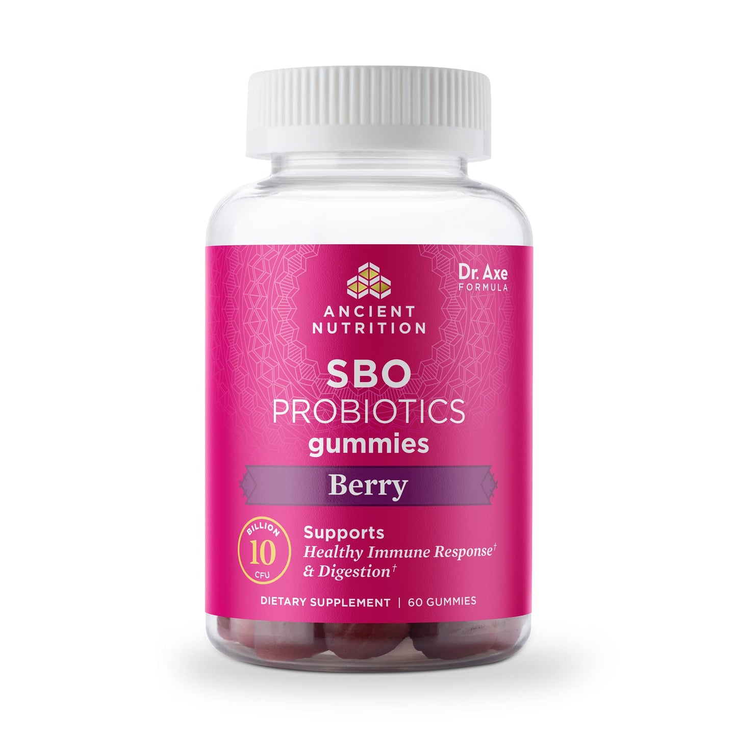 Ancient Nutrition SBO Probiotics Berry Gummies – 60 Count, 10B CFU