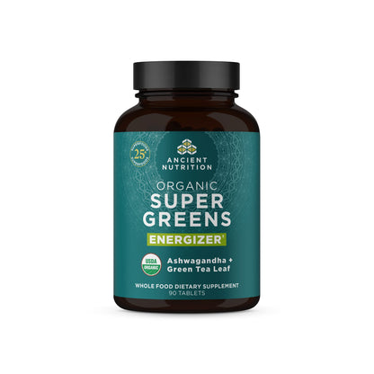 Ancient Nutrition Supergreens Energizer Tablets – Caffeine Boost