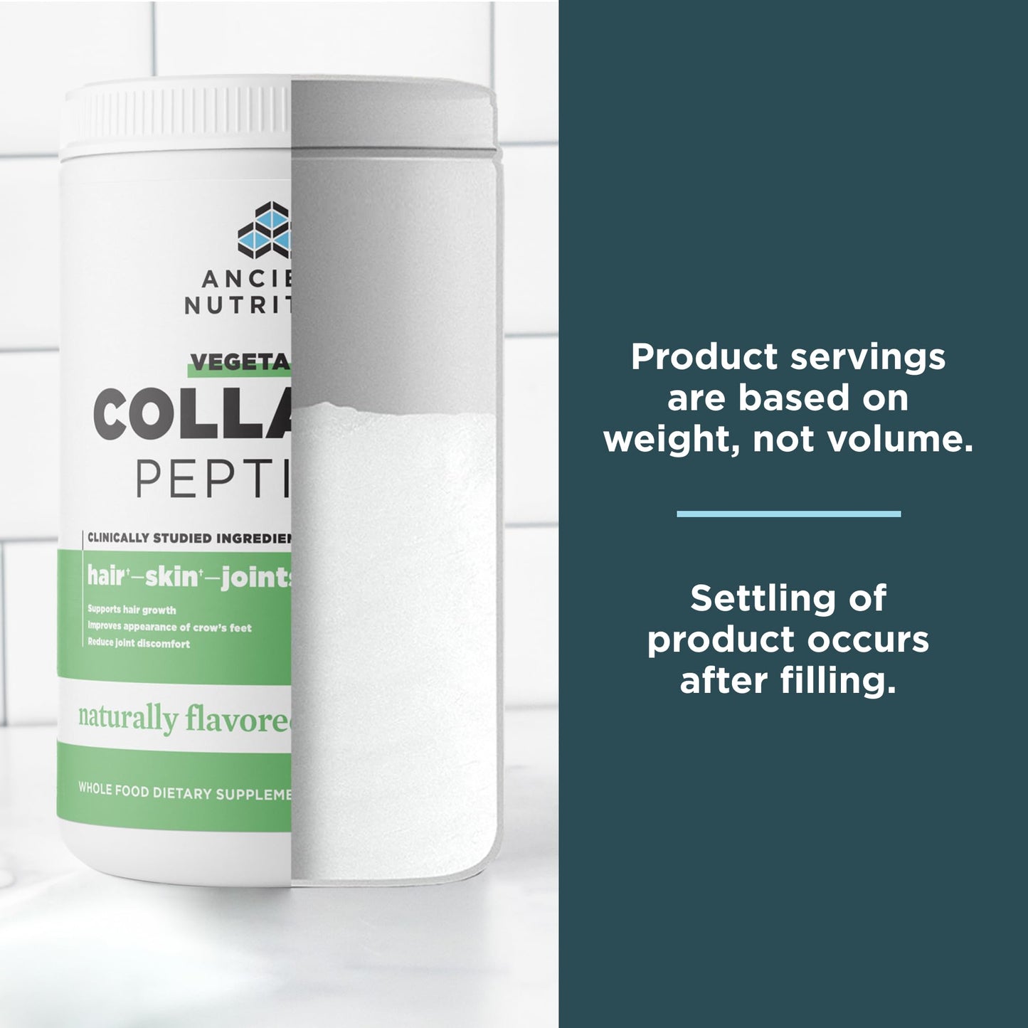 Ancient Nutrition Vegetarian Collagen Peptides – Prebiotics & Probiotics, 28 Servings