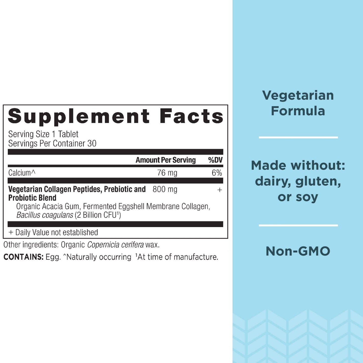 Ancient Nutrition Vegetarian Collagen Peptides Tablets – 30 Count