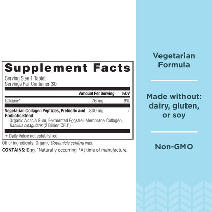 Ancient Nutrition Vegetarian Collagen Peptides Tablets – 30 Count