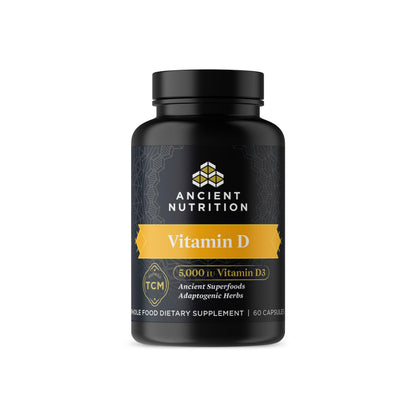 Ancient Nutrition Vitamin D3 5,000 IU – Immune Support, Bone Health, 60 Capsules