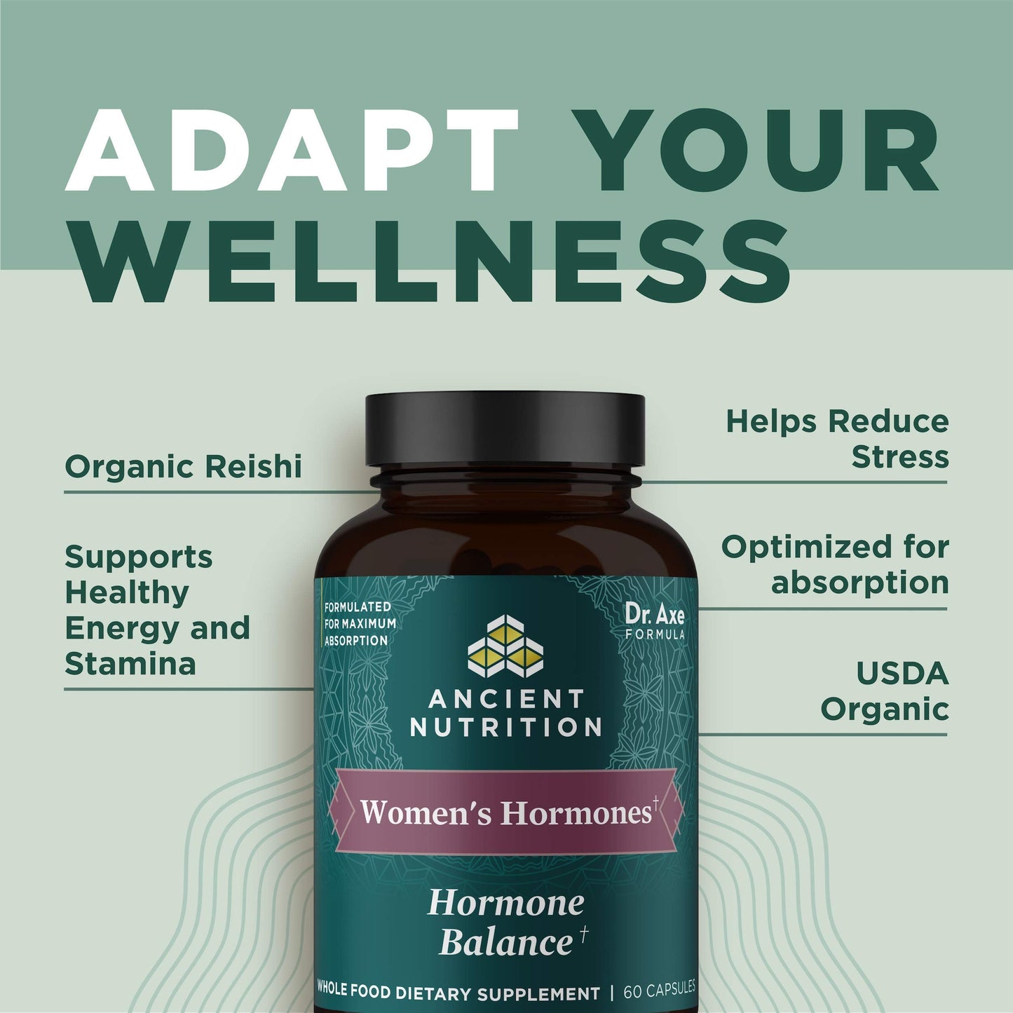 Ancient Nutrition Women's Hormones Capsules – Stress Support & Hormone Balance