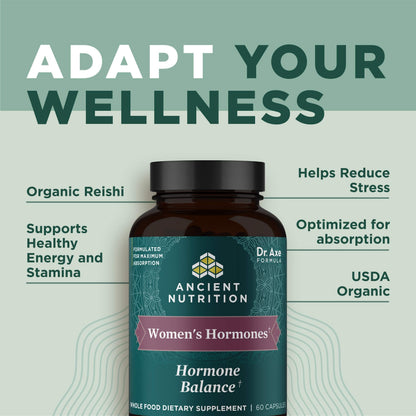 Ancient Nutrition Women's Hormones Capsules – Stress Support & Hormone Balance