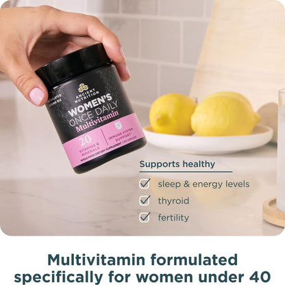 Ancient Nutrition Women’s Multivitamin – Once Daily (30 Count) with Methlyated Vitamin B, C, K2, Magnesium, Folate & Iron