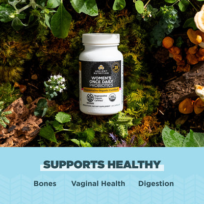 Ancient Nutrition Regenerative Organic Probiotics for Women – 25B CFUs, Once Daily, 30 Count