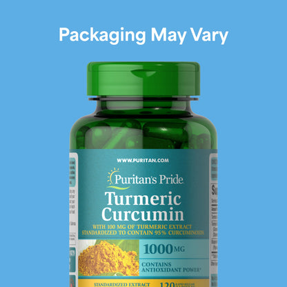 Puritan's Pride Turmeric Curcumin 1000mg – 120 Rapid Release Capsules