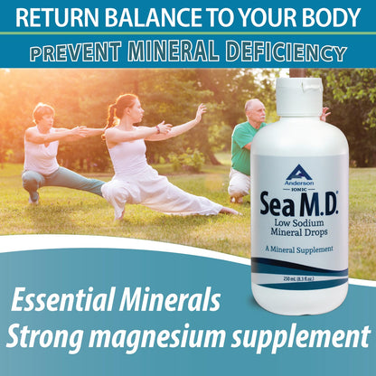 Anderson Sea M.D. Concentrated Trace Mineral Drops – Ionic Magnesium Supplement, 8.3 oz