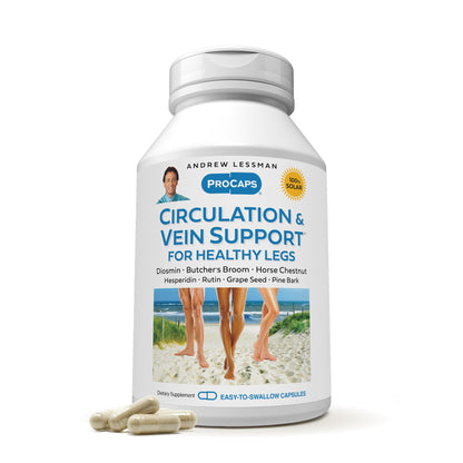 Andrew Lessman Circulation & Vein Support - 30 Capsules | Diosmin, Butcher's Broom