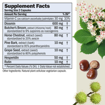 Andrew Lessman Circulation & Vein Support - 30 Capsules | Diosmin, Butcher's Broom