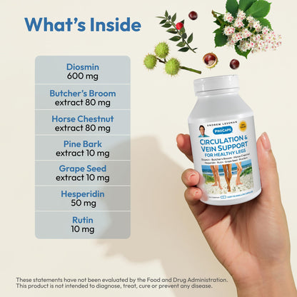 Andrew Lessman Circulation & Vein Support - 30 Capsules | Diosmin, Butcher's Broom