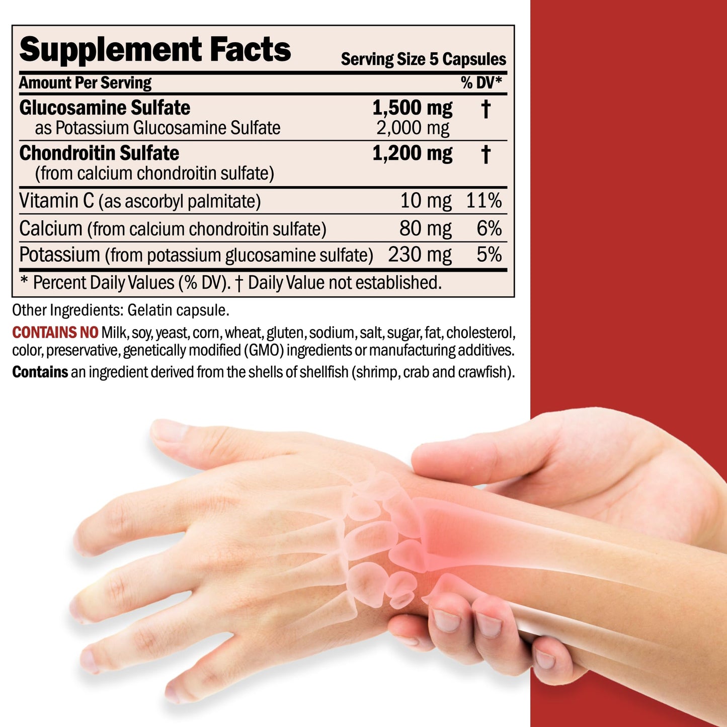 Andrew Lessman Glucosamine 1500 + Chondroitin 1200mg - 75 Caps (100% Sulfate Form)