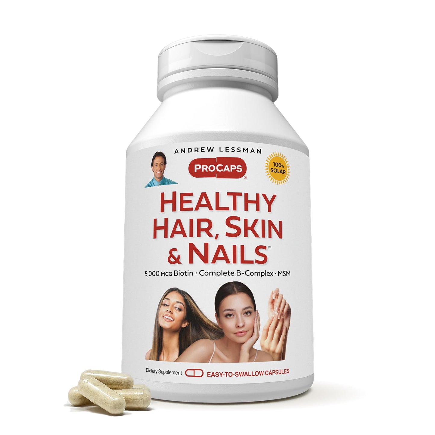 ANDREW LESSMAN Healthy Hair, Skin & Nails 60 Capsules - 5000 mcg Biotin