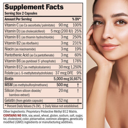 ANDREW LESSMAN Healthy Hair, Skin & Nails 60 Capsules - 5000 mcg Biotin