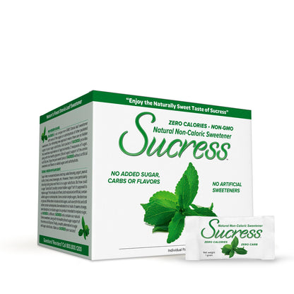 ANDREW LESSMAN SUCRESS Stevia Sweetener 100 Packets - Natural Non-Caloric, No Added Sugar, Non-GMO