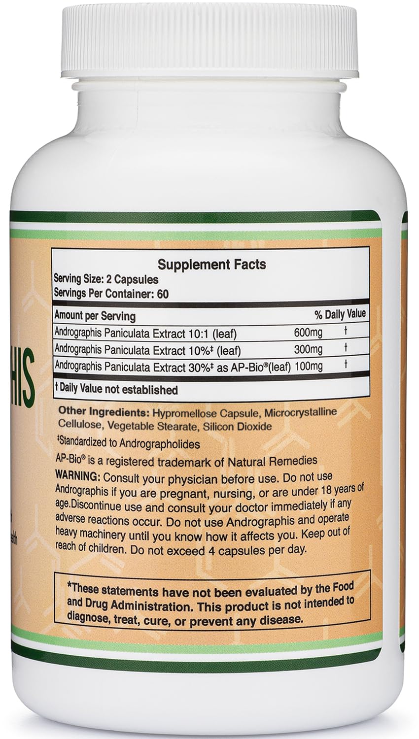 Andrographis Capsules Max 1,000mg | AP-Bio Patented Extract | 120 Capsules