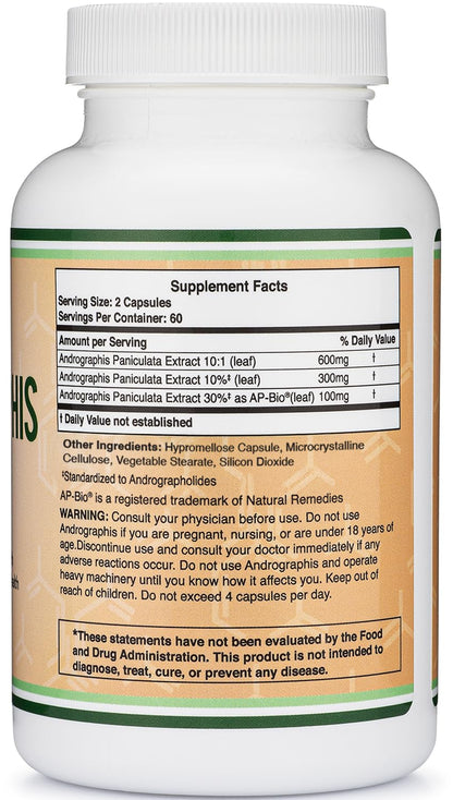 Andrographis Capsules Max 1,000mg | AP-Bio Patented Extract | 120 Capsules