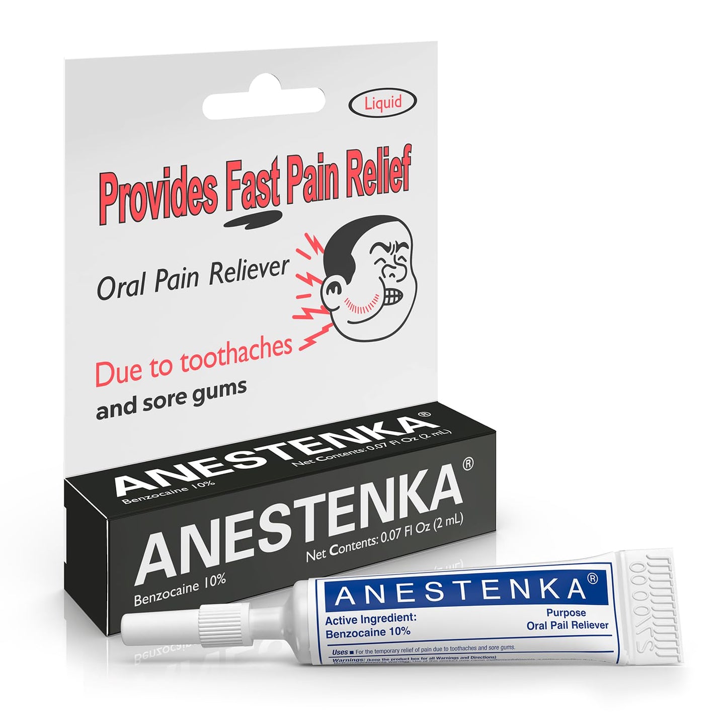 ANESTENKA Tooth Pain Relief – Benzocaine Liquid (0.07 fl oz)