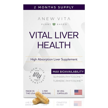 Anew Vita Vital Liver Health Formula — Milk Thistle Supplement | 60 Veggie Capsules