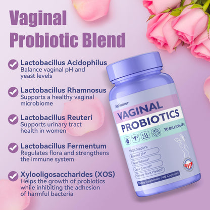 AnFamer Vaginal Probiotics for Women – 30B CFU, 60 Capsules