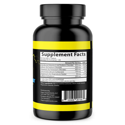 Angry Supplements Electro Lightning Electrolyte Tablets – Hydration + Caffeine (240ct)