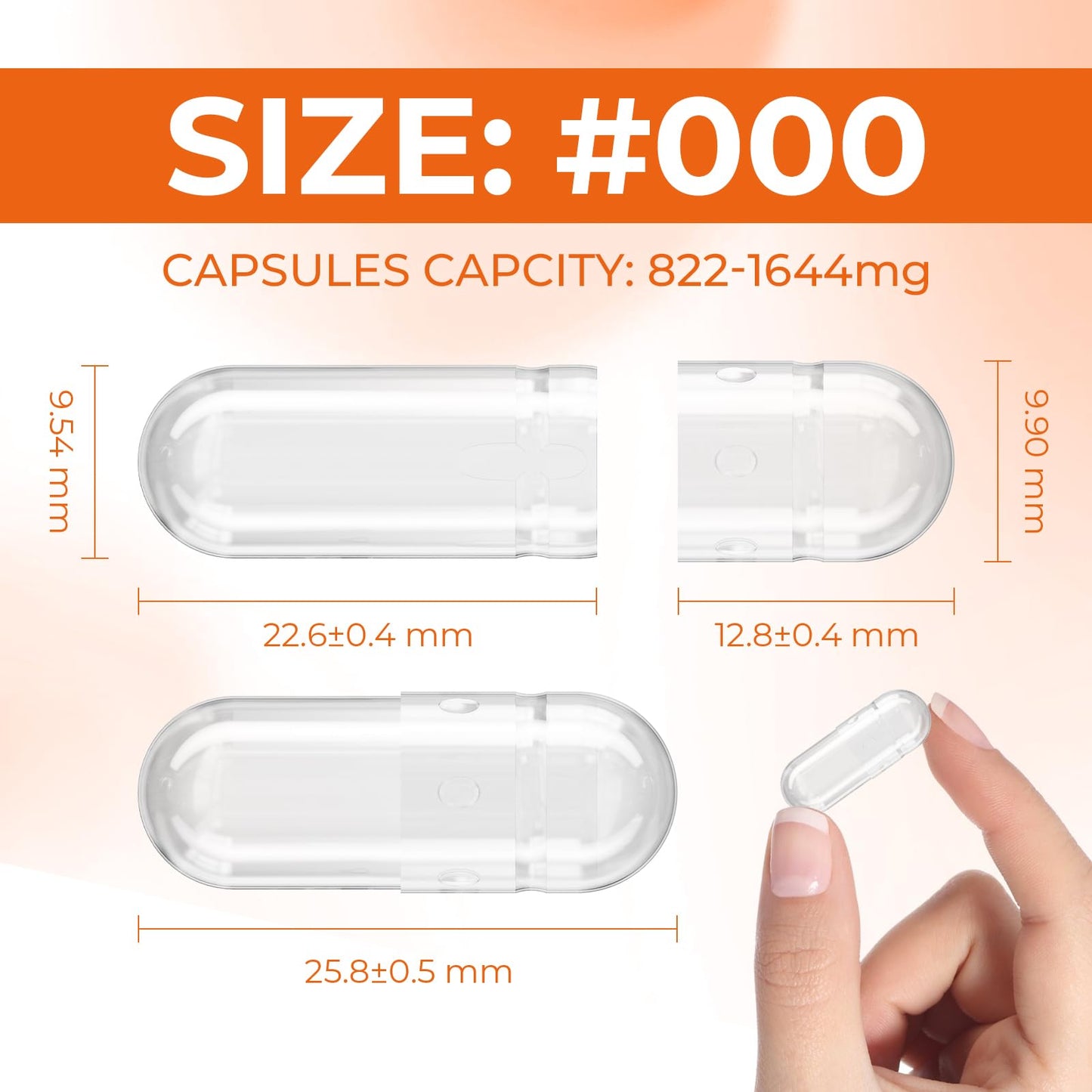Angtai JN Empty Gelatin Capsules Size 000 — Pure Bovine, Gluten Free, Non-GMO, Halal Certified (100 Count) with 2 Spoons