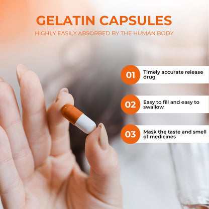 Angtai JN Empty Gelatin Capsules Size 000 — Pure Bovine, Gluten Free, Non-GMO, Halal Certified (100 Count) with 2 Spoons