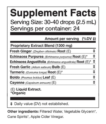 Anima Mundi Apothecary Cold's & Flu Tonic - Immune Support Drops with Echinacea, Garlic, Turmeric Root & Fresh Ginger - Immune System Support Liquid Supplement (2oz / 60ml)