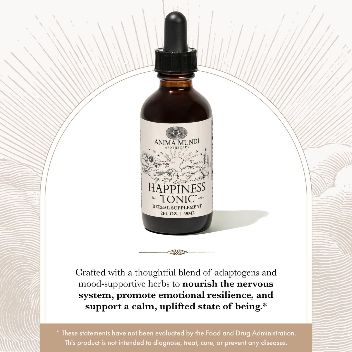 Anima Mundi Ashwagandha Drops – Adaptogenic Mood Support with Rhodiola & St. John’s Wort (2oz / 59ml)