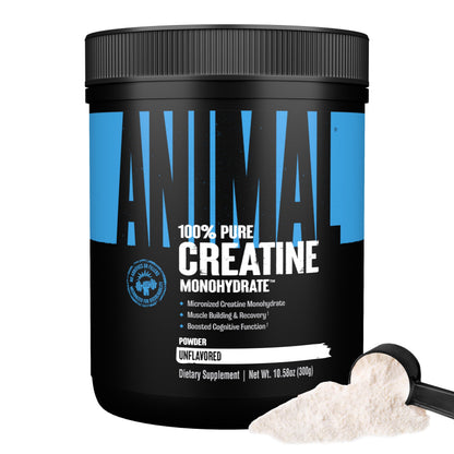 Animal Creatine Monohydrate Powder – 300g Unflavored Micronized Creatine