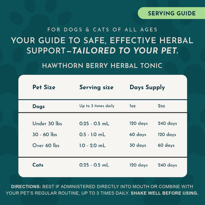 Animal Essentials Hawthorn Berry Supplement for Dogs & Cats – Heart Health Support
