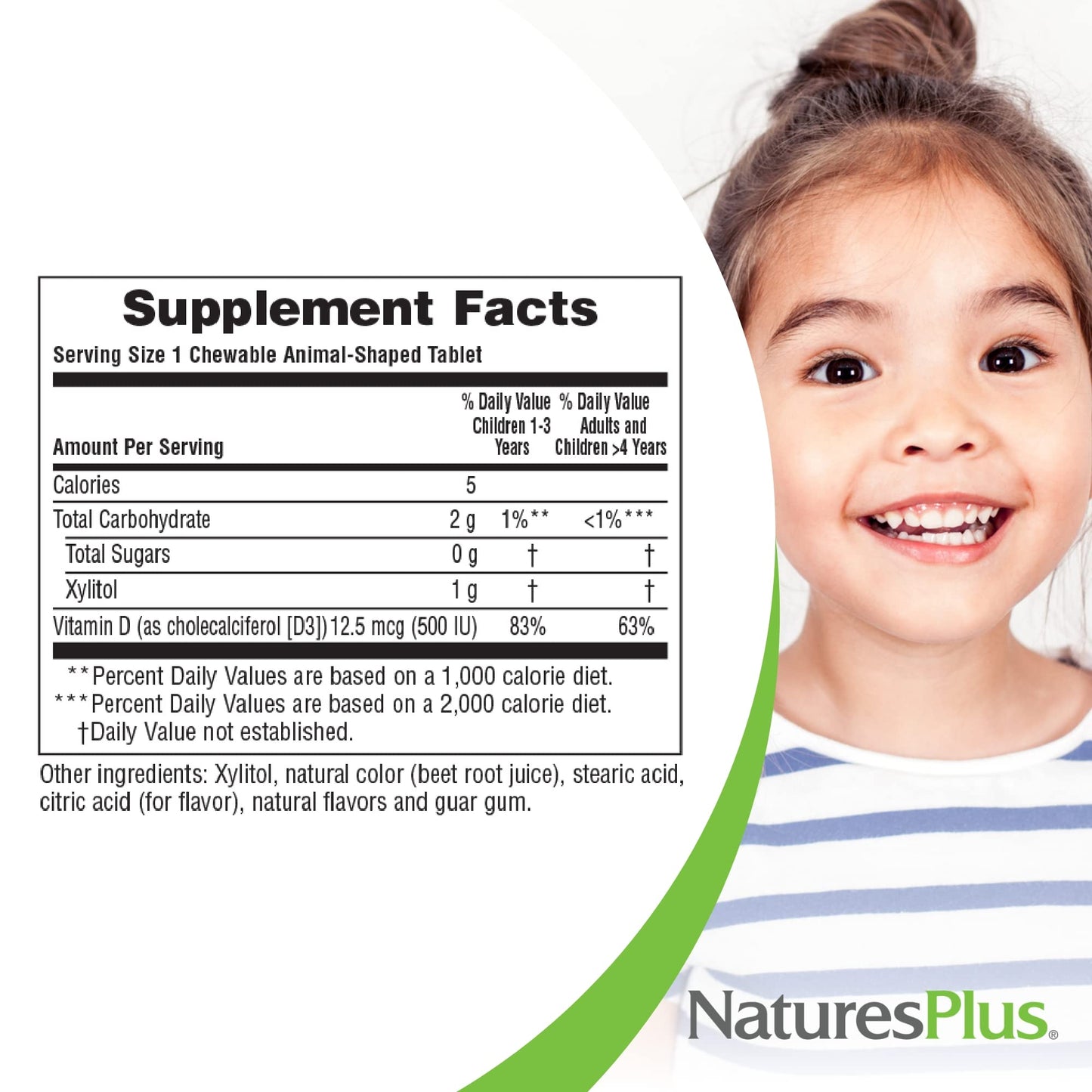 NaturesPlus Animal Parade Sugar-Free Vitamin D3 500 IU for Kids – Black Cherry (2 Pack)